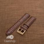 Curea piele vitel, model crocodil maro inchis, captusita, lucioasa 22mm - 34831
