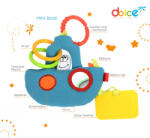 Dolce Mini tug boat, barcuta senzoriala pentru bebelusi, cu oglinda si inel de dentitie, dolce (95318)