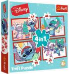 Trefl Puzzle 4 in 1 Trefl Disney Lilo si Stitch de Craciun pentru copii 4+ (94130) Puzzle