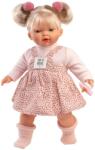 Llorens Llorens: Roberta 33 cm-es síró baba cumival pöttyös ruhában (33158)