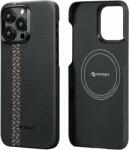 PITAKA Husa Pitaka MagEZ 4, Aramida 600D, pentru iPhone 15 Pro Max, MagSafe, Rhapsody (FR1501PM) - voipshop