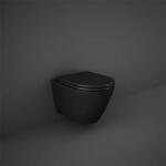 RAK Ceramics Vas WC suspendat, RAK, Feeling, rimless, oval, negru mat (RST2301504A)