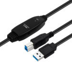 MicroConnect USB 3.0 AM-BM 10m aktív kábel (USB3.0AB10B) (USB3.0AB10B)