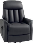 HOMCOM Elektromos Emelőfotel, TV-fotel, dönthető Fotel emeléssegítővel, műbőr, 80 x 94 x 104 cm, fekete (713-067V91BK)