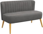 HOMCOM Kanapé Retro Design 2 Személyes kanapé, fa lábak, sötétszürke (833-524V05CG)
