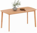 HomCom Masă de dining rectangulară pentru 6 persoane masă de bucătărie 150 cm din lemn masiv 150 x 80 x 76 cm lemn natural | Aosom Romania (83A-269V01ND)