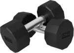 SPORTNOW Set de 2 Gantere de 12 kg din Metal și Cauciuc, Set Gantere Fitness cu Mâner Antiderapant, 26x14x14 cm, Negru | Aosom Romania (A91-343V06BK)