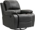 HOMCOM Fotel de relaxare, spătar și suport pentru picioare ajustabile, rotativ, până la 150 kg, cadru din oțel, 93x100x98cm, negru | Aosom Romania (839-574V00BK)