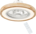 HomCom Ventilator de tavan cu lumină și telecomandă, 6 viteze, luminozitate reglabilă, motor silențios, maro deschis | Aosom Romania (B31-512V00ND)