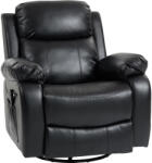 HOMCOM Fotoliu de masaj cu 8 capete vibrante, fotoliu relax, spătar reglabil + suport pentru picioare, Negru | Aosom Romania (700-056V91BK)