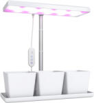 Outsunny Lampă pentru Plante cu 30 de Lumini LED și 3 Vase 31.8x13.4x35.6 cm Alb | Aosom Romania (84H-425V90WT)