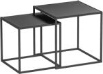 HomCom Set de 2 masute de cafea patrate stivuibile, masute laterale si de living din otel, alb | Aosom Romania (839-563V00BK) Masa de cafea