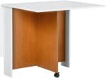 HomCom Masă extensibilă pliabilă mobilă cu design modern, 120 cm x 80 cm x 73 cm, Tei + Alb | Aosom Romania (833-412V90WT)