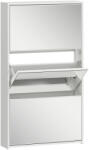 HomCom Dulap de Pantofi cu Oglindă și 3 Sertare Rabatabile 65x17x114.5 cm Alb | Aosom Romania (837-648V00WT) Pantofar