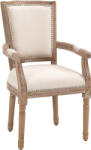 HomCom Scaun pentru sufragerie, scaun de bucătărie, decor cu nituri, stil rustic francez, lemn de cauciuc, Crem-alb, 59 x 63, 5 x 96cm | Aosom Romania (835-668)