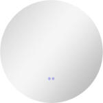 Kleankin Oglinda de Baie Rotunda cu Lumina LED in 3 Culori si intrerupatoare Touch, Ø70x3.5 cm, Transparent | Aosom Romania (834-601V02CR)