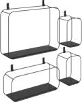 HOMCOM rafturi suspendate perete, rafturi decorative moderne | Aosom Romania (83C-212V00BK) Raft