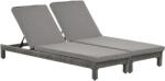 Outsunny Set Mobilier Gradina pentru Exterior cu 2 Sezlong din PE Ratan cu Perna Captusita, 196x65x22cm Culoare Gri | Aosom. ro (862-019GY)