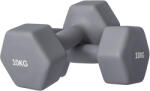 SPORTNOW Set de 2 Greutăți Hexagonale, Gantere cu Prindere Antiderapantă pentru Antrenament de Fitness Acasă, 28x10x10 cm, Gri | Aosom Romania (A91-315V09GY)