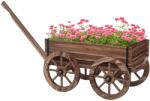 Outsunny Jardiniera tip roaba din lemn cu roti, Carucior rulant p | Aosom Romania (84H-124V00TN)