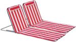 Outsunny Set 2 Șezlonguri de Plajă cu Spătar Reglabil în 5 Poziții, Tetieră și Geantă de Transport, 124x53x45 cm, Roșu | Aosom Romania (A20-205)