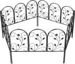 Outsunny Gard de grădină din metal 80 x 60 cm, set grilaj decorativ cu suport pentru grădină, paturi cu flori, barieră pentru animale, Negru | Aosom Romania (84J-235V00BK)