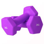 SPORTNOW Set de 2 Greutăți, Set de Gantere Pereche cu Prindere Antiderapantă pentru Antrenament, 16x6x6 cm, Violet | Aosom Romania (A91-315V01VT)