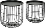 HomCom Set Mese Rotunde Suprapuse din Oțel, Blat Detașabil, Design Modern pentru Living, Negru | Aosom Romania (839-738V00BK) Masa de cafea