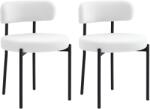 HomCom Set 2 scaune de dining, Captușire în Fleece, Scaune cu șezut captusit, Picioare din Metal, Crem | Aosom Romania (83A-168V00CW)