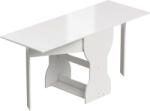HomCom Masă de Bucătărie Pliabilă pentru 4 Persoane cu Raft, din Lemn, 160x60x75 cm, Alb | Aosom Romania (83A-479V90WT)