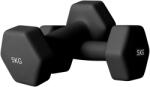 SPORTNOW Set 2 Greutăți, Gantere Pereche cu Prindere Antiderapantă pentru Antrenament, 5 kg, 21x9x9 cm, Negru | Aosom Romania (A91-315V04BK)