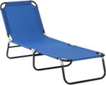 Outsunny Sezlong Pliabil de Gradina cu Spatar Ajustabil 5 Pozitii din Otel si Tesatura Oxford 188x56x28 cm Albastru | Aosom Romania (84B-442BU)
