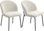 HomCom Set de 2 scaune de sufragerie din catifea canaletată, scaune de bucătărie cu picioare din oțel, 56x58x78cm, crem | Aosom Romania (83A-348V00CW)
