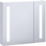 Kleankin Oglindă de perete cu LED-uri pentru baie, 2 uși și 3 niveluri, 70 x 15 x 65 cm, alb | Aosom Romania (834-442WT)