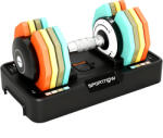 SPORTNOW Ganteră reglabilă 5-25 kg cu suport de depozitare, 5 niveluri de greutate, mâner antiderapant, discuri octogonale | Aosom Romania (A91-420V00MX)