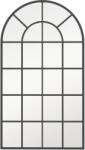 HomCom Oglindă arcuită pentru casă și birou cu suport de perete din sticlă groasă și metal, 62x2, 5x110 cm, de culoare negru HOMCOM | Aosom Romania (830-784V80BK)