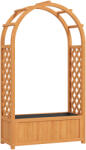Outsunny Jardiniere înălțată ghiveci de plantare cu grilaj, acoperiș arcuit spalier ghiveci din lemn 83 x 36 x 145cm Maro deschis | Aosom Romania (84H-371V00LR)