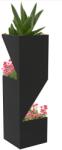 Outsunny Jardiniera inalta 100cm cu 3 zone de plantare, Negru | Aosom Romania (845-947V00BK)