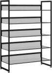 HomCom Suport pantofi, suport pantofi, raft pentru pantofi, 5 nivele, 72 cm x 30 cm x 102 cm, negru | Aosom Romania (837-467V00BK) Pantofar