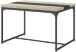 HomCom Masă de dining pentru 6 persoane, stil industrial în metal negru și lemn, dim. 120L x 89l x 75, 5H cm | Aosom Romania (83A-108V00BK)