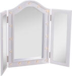 HOMCOM Specchio da Trucco Ripiegabile Retroilluminato con 16 Luci LED in Bianco, 73x53.5x4.5cm (831-219)
