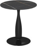 HomCom Masă rotundă, oțel vopsit în pulbere, MDF cu melamină, picioare antiderapante, 70 x 74 cm, Negru | Aosom Romania (83A-071V81BK)