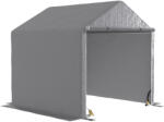 Outsunny Garaj de grădină 2 x 2 x 2 m garaj pentru biciclete exterior cu cadru din oțel galvanizat, impermeabil și rezistent la UV - gri | Aosom Romania (84C-140V01GY)
