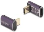 Delock Adaptor USB 40 Gbps USB Type-C PD 3.1 240 W cu mufă - cu manșon, curbat 8K 60 Hz metal