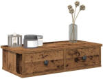 vidaXL Falipolc Fiókokkal Régi Fa 60x28x15 cm Műszaki Fa