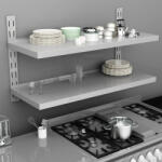 vidaXL Kétszintes Rozsdamentes Acél Falra Szerelhető Fali Polc 120 x 30 cm