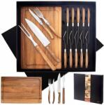 Orion 15 db-os acél evőeszköz készlet steakekhez és hamburgerekhez, barna/ezüst (3515)