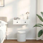 vidaXL Falipolc Fiókokkal Fehér 60x28x15 cm Műszaki Fa