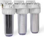 AQUAQUBE Filtre de apa AQUAQUBE 3 x 10, cu 1, in linie pentru filtrare mecanica cu 3 cartuse filtrante - nylon + polipropilena + carbune activ Filtru de apa bucatarie si accesorii