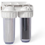 AQUAQUBE Filtre de apa AQUAQUBE 2 x 10, cu 1 2, in linie pentru filtrare mecanica cu 2 cartuse filtrante - nylon + carbune activ Filtru de apa bucatarie si accesorii